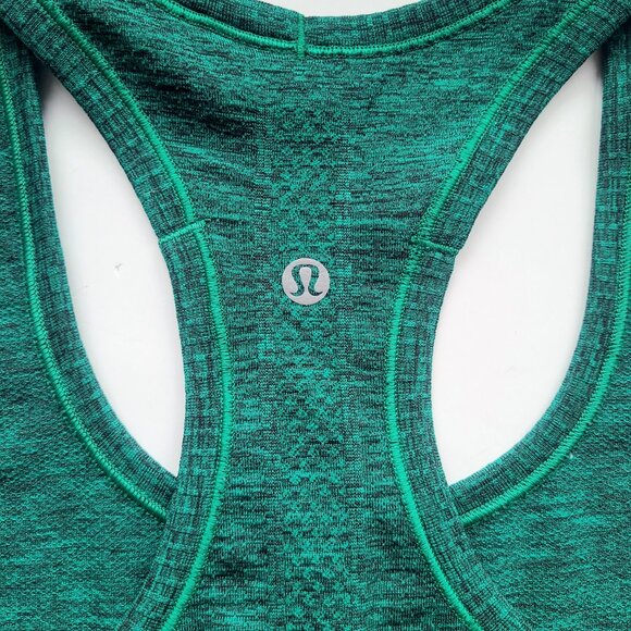 Lululemon Swiftly Tech Racerback Tan Top Heathered Jungle Green Size 4 - Picture 6 of 8